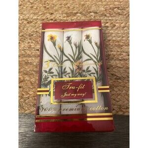 3 PK Vintage NEW 100% Cotton Colorful Floral Print Handkerchiefs Hankies